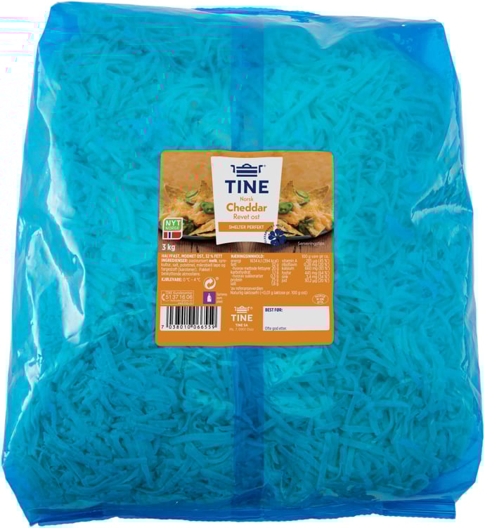 Grated norwegian cheddar   3kg