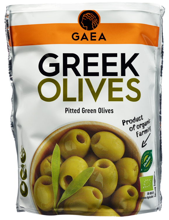 Organic olives pitted green  150g