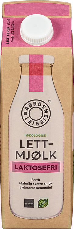 Lettmjølk laktosefri 1,2% fett økol.  1l