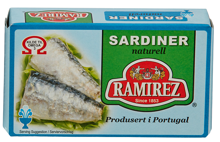 Sardiner naturell 125g