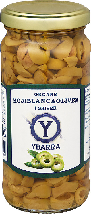 Grønne hojiblancaoliven i skiver 230g