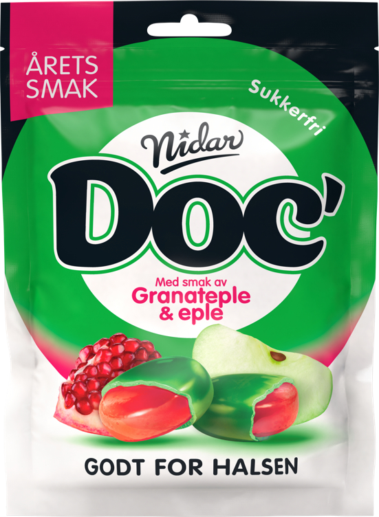 Doc årets smak granateple & eple sukkerfri 50g