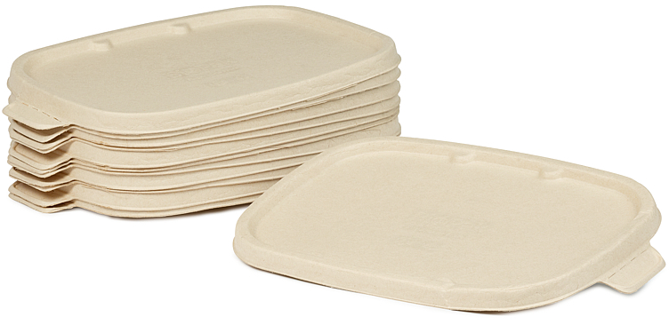 Lokk cube rektangulaer bagasse brun 900/1200ml 40stk