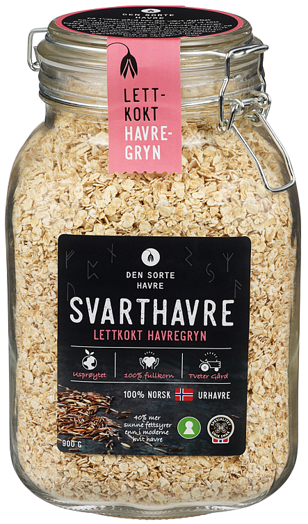 Havregryn svart lettkokt glass   900g
