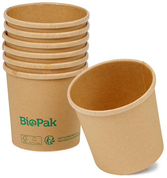 Skål ronda kort papp/pla brun 360ml 25stk