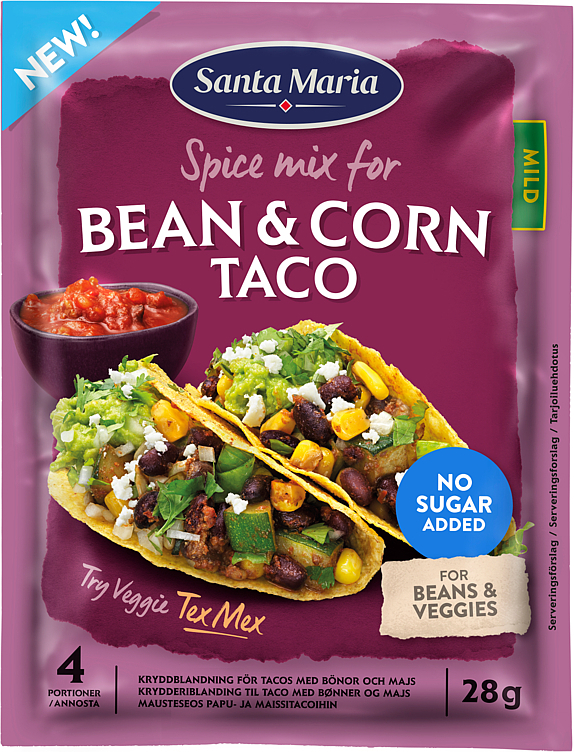 Bean & corn taco spice mix  28g
