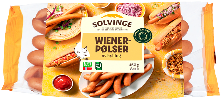 Wienerpølse av kylling 450g
