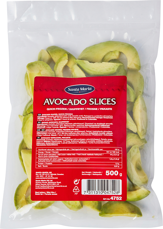 Avokado i skiver 500g