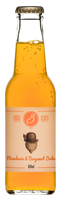 Three cents mandarin & bergamot soda 24x20cl