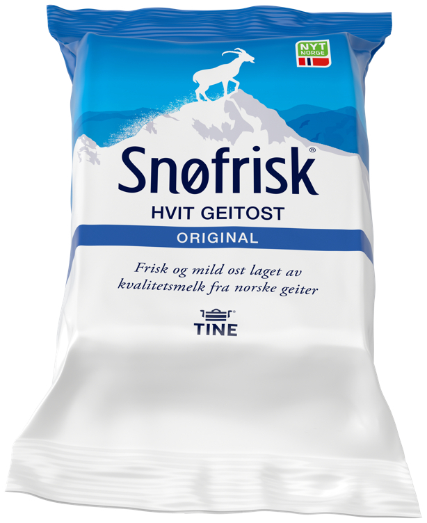 Snøfrisk ekte hvit geitost 8xca340g kg