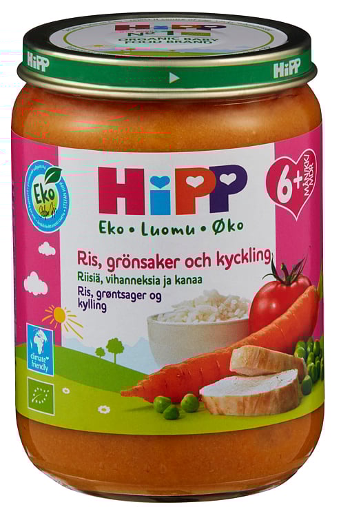 Ris grønnsaker & kylling 6m   190g