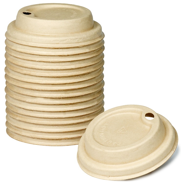 Flat lokk bagasse 18/24cl 50stk