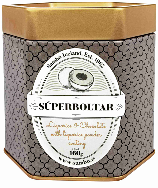 Superboltar milk chocolate w/liquorice pieces 160g