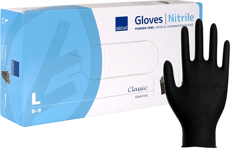 Engangshanske, sensitive, l sort, nitril 100stk