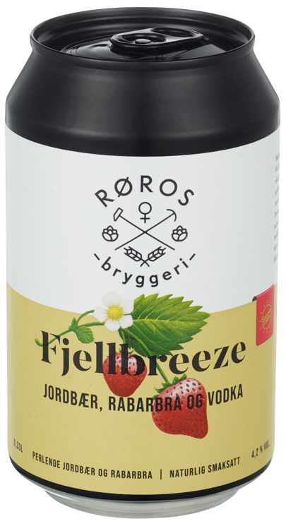 Fjellbreeze rabarbra og jordbær bx   4,2%   24x33cl