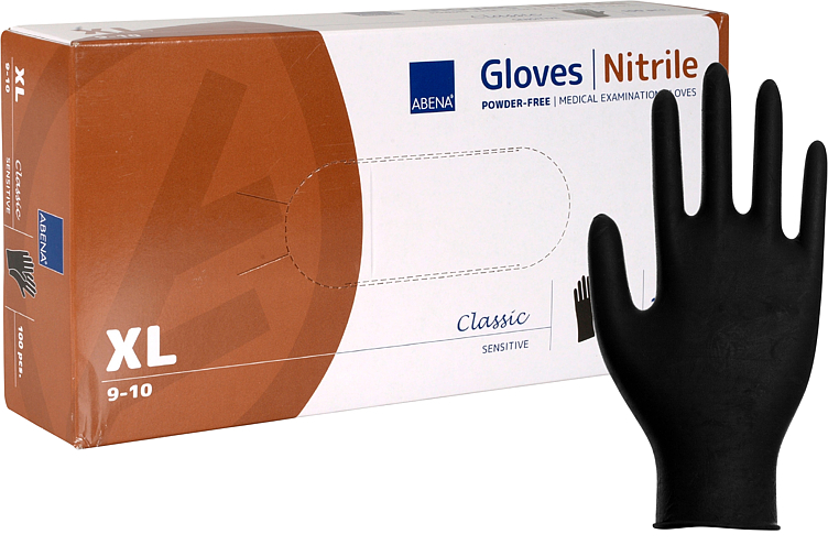 Engangshanske, sensitive, xl, sort, nitril  100stk