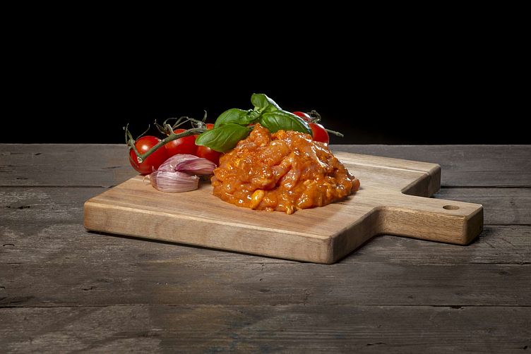 Chicken sliced, marinated, cooked, halal  1,2kg