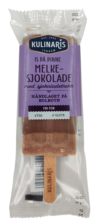 Melkesjokolade pinneis m/sjokoladetrekk 75ml
