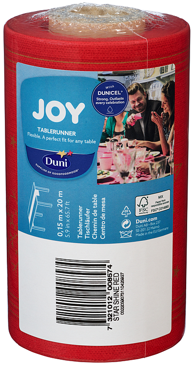 Bordløper dunicel 0,15x20m star shine rød 1stk