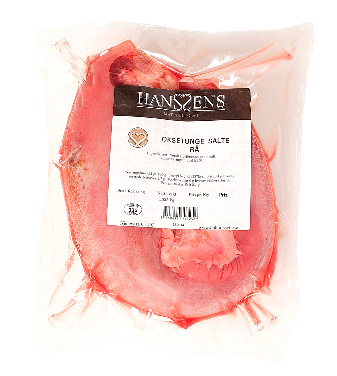 Oksetunge saltet rå pk  4xca1,5kg