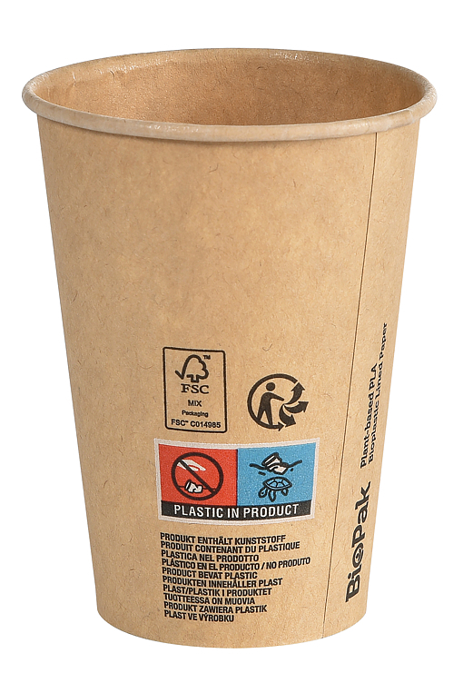 Drikkebeger papp/pla 21cl brun 50stk
