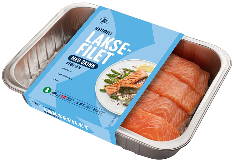 Laksefilet naturell m/skinn   400g
