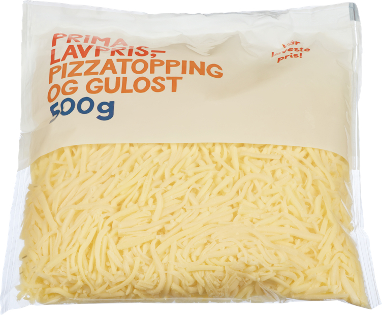 Pizzatopping revet og gulost 500g