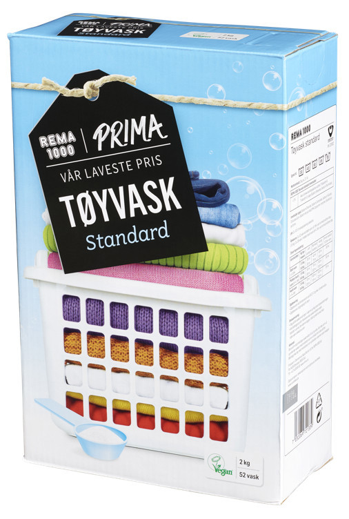 Standard tøyvask 2kg