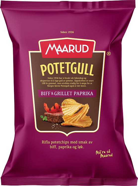 Potetgull biff&grillet paprika 200g
