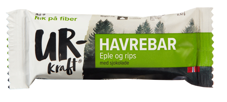 Havrebar eple & rips med sjokolade 40g