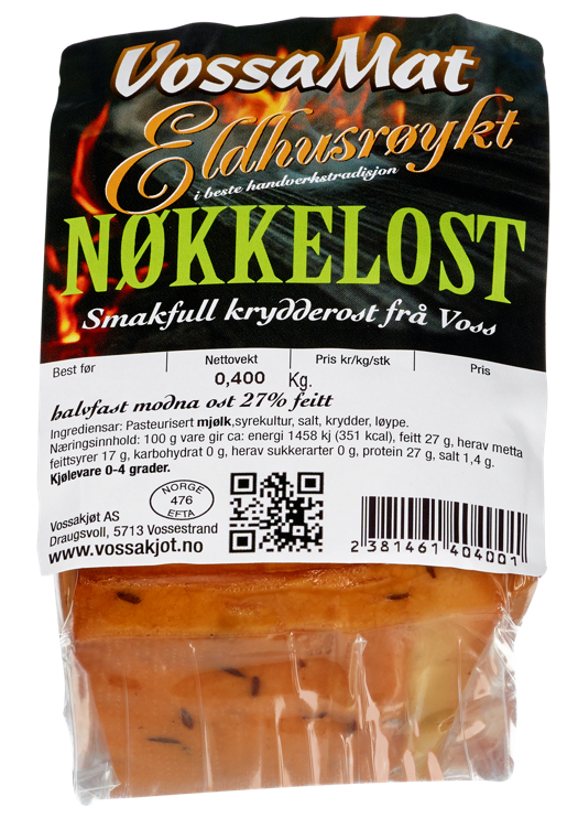 Eldhusrøykt nøkkelost 14xca400g  kg