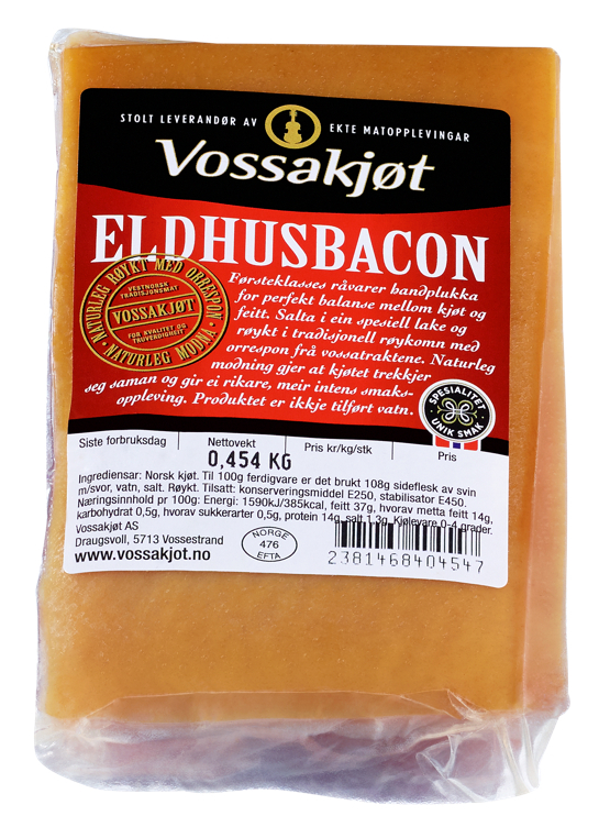 Eldhusbacon i stk 6xca400g kg