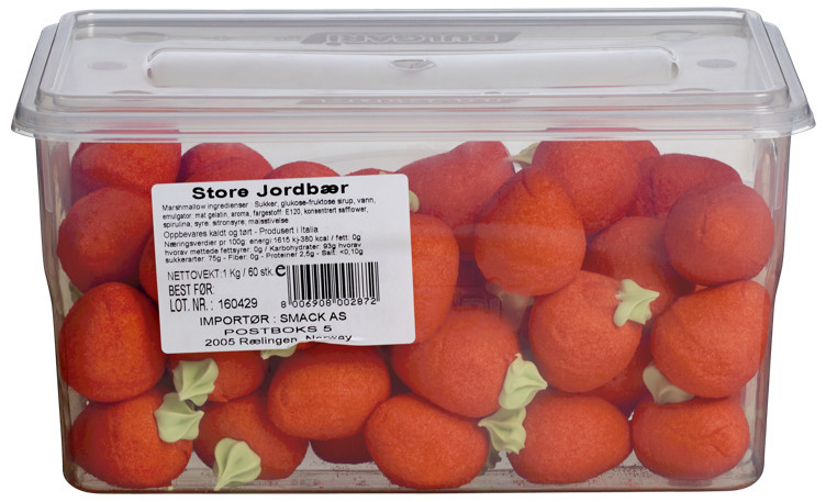 Marshmallows store jordbær   1kg