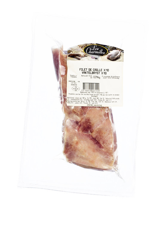 Vaktel bryst utbenet 10xca35g kg