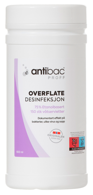 Antibac overflate våtservietter 150stk