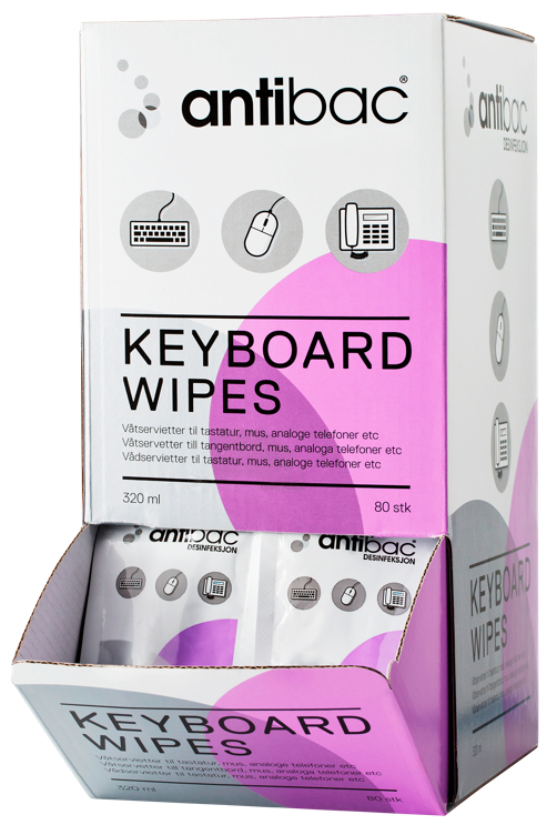 Antibac keyboard servietter 80stk