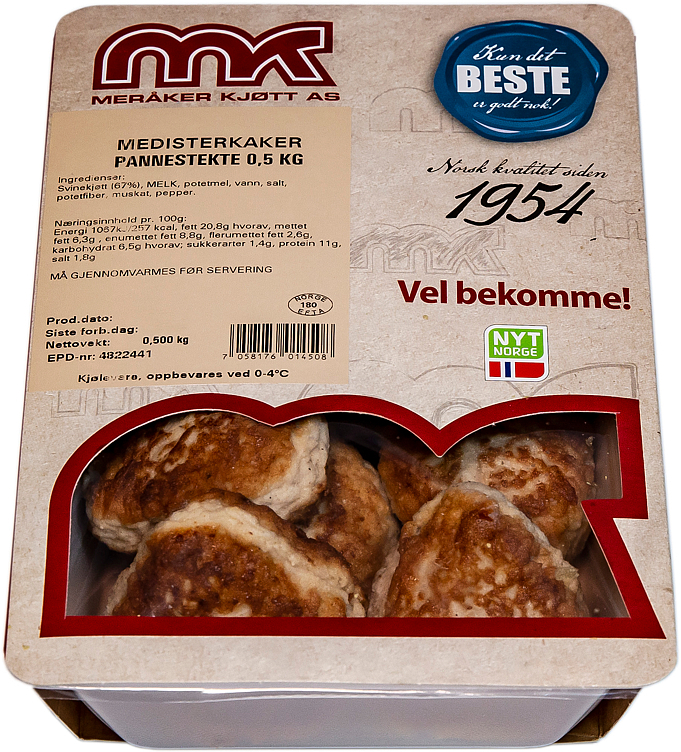 Finely ground pork patties fried   500g