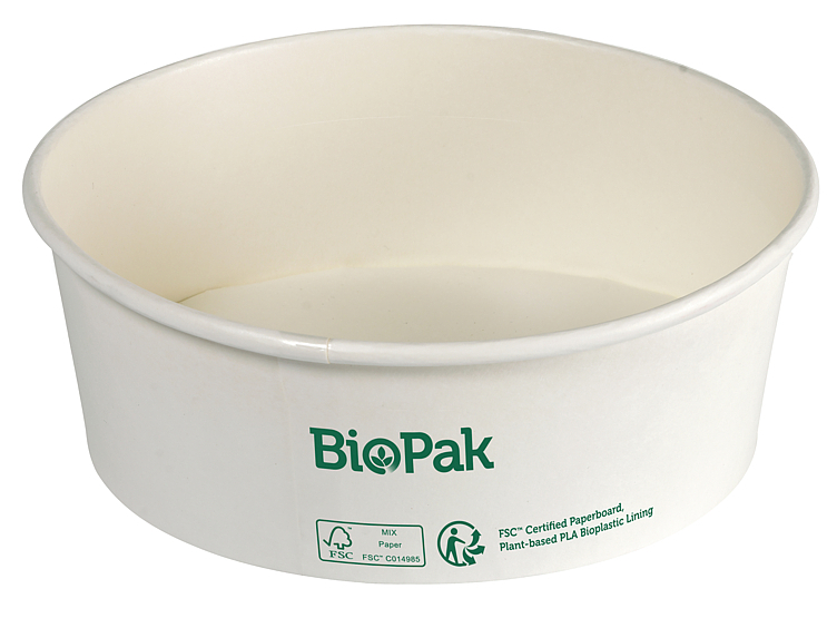 Skål ronda bred papp/pla hvit 700ml  50stk