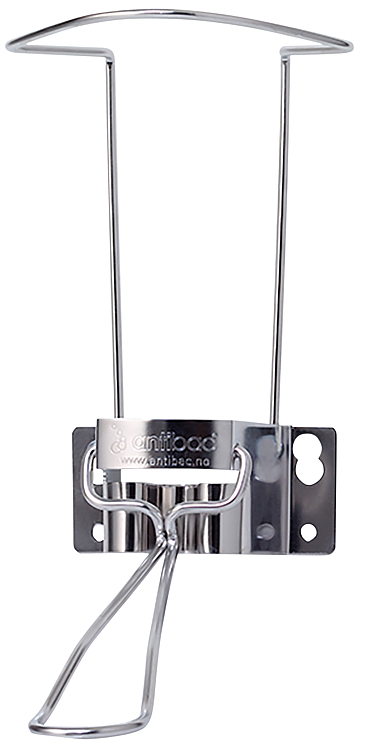 Antibac dispenser stål flaske m/støtte lang 1000ml