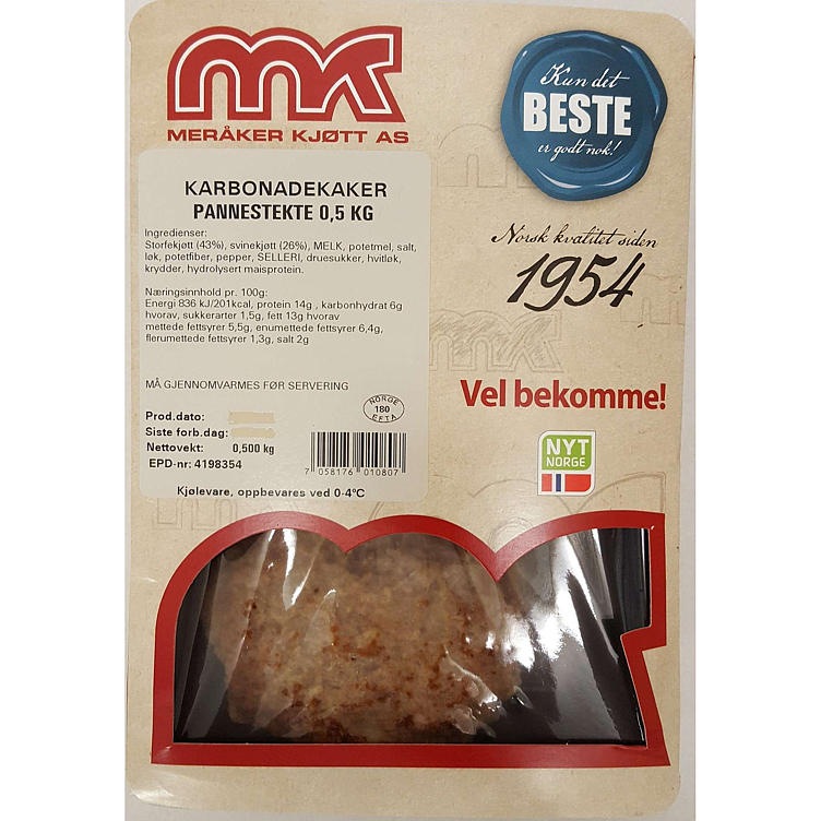 Minced meat patties fried   500g