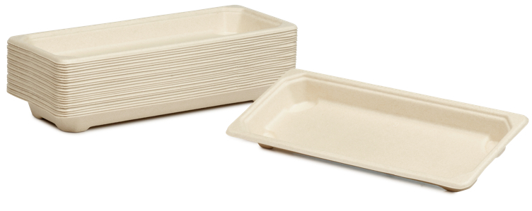 Sushifat bagasse slim long brun 221x92mm   100stk
