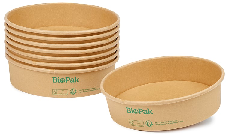 Skål ronda bred+ papp/pla brun 900ml 50stk