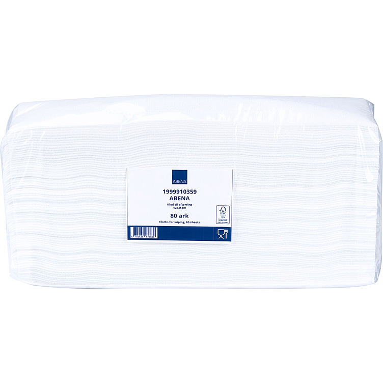 Allbruksklut 42x35cm, 10,8cm, 1-lags, hvit, nonwoven 80stk
