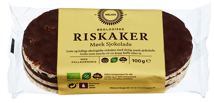 Riskaker m/mørk sjokolade økol. 100g