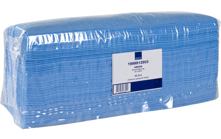 Allbruksklut, 1-lags, interfold, 42x38cm, blå 80stk