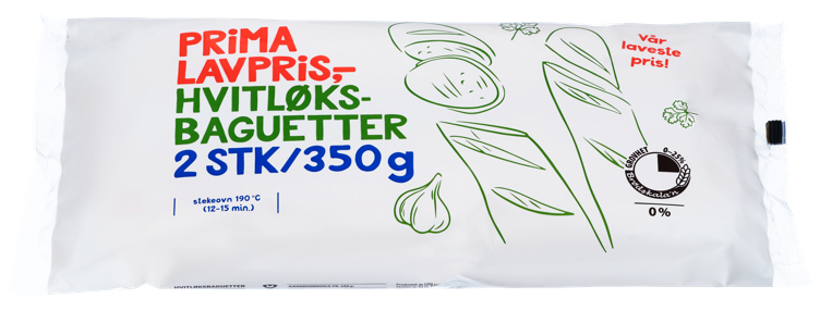 Hvitløksbaguette 2x175g