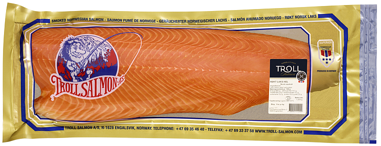 Røkt laks hel side kg