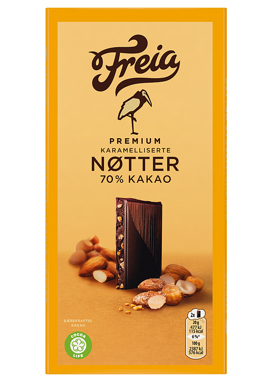 Premium mørk karameliserte nøtter 100g