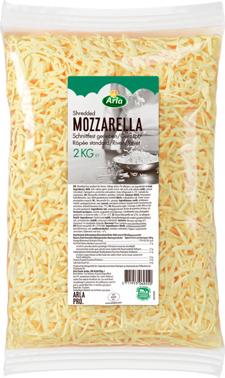 Mozzarella shredded 2kg