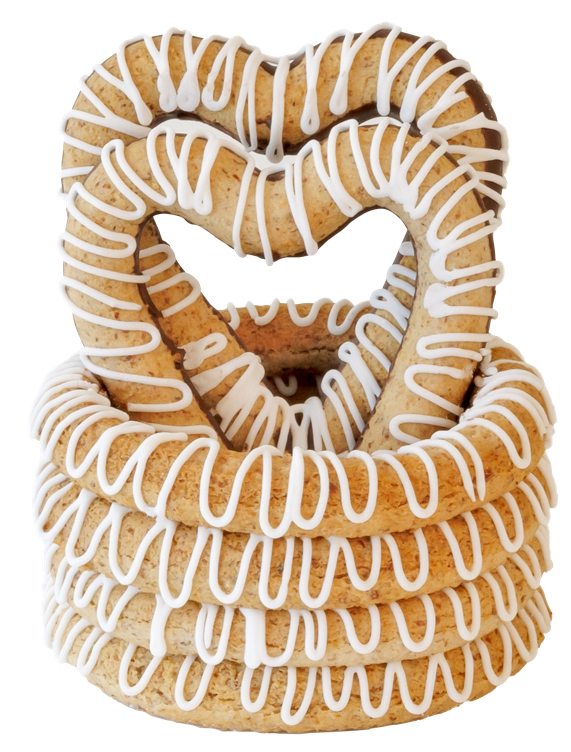 Kransekakelykke (2 hjerter 4 ringer) 16stk  315g